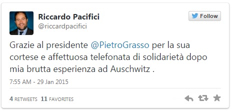Tweet by Pacifici