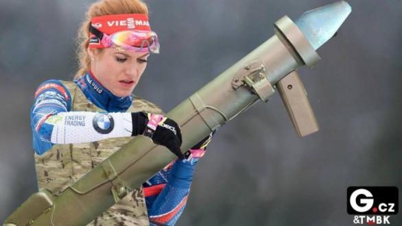 Gabriela koukalová si u své Panzerfaust stěžuje hlavně na pomalé přebíjení na střelnici